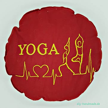 Yogakissen bestickt mit Yoga