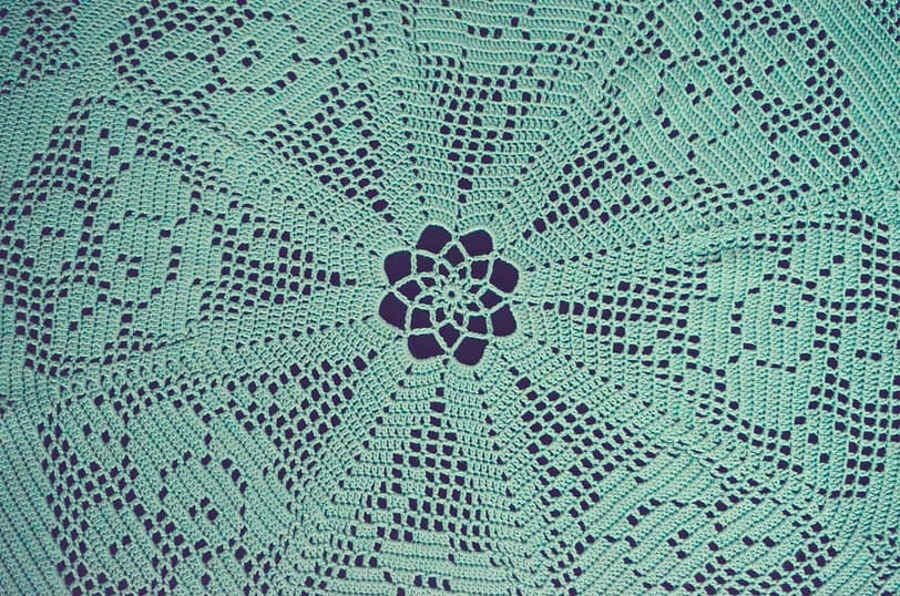 vintage, gehäkelte Tischdecke 60 cm