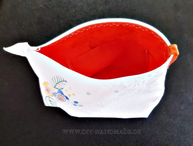 Kosmetiktasche handgestickt, Vintage