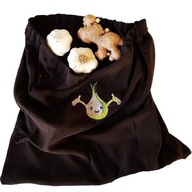 Brauner Stoffbeutel Zugband, upcycling
