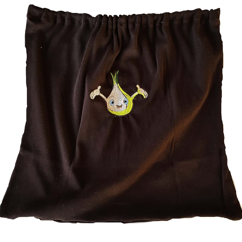 Brauner Stoffbeutel Zugband, upcycling