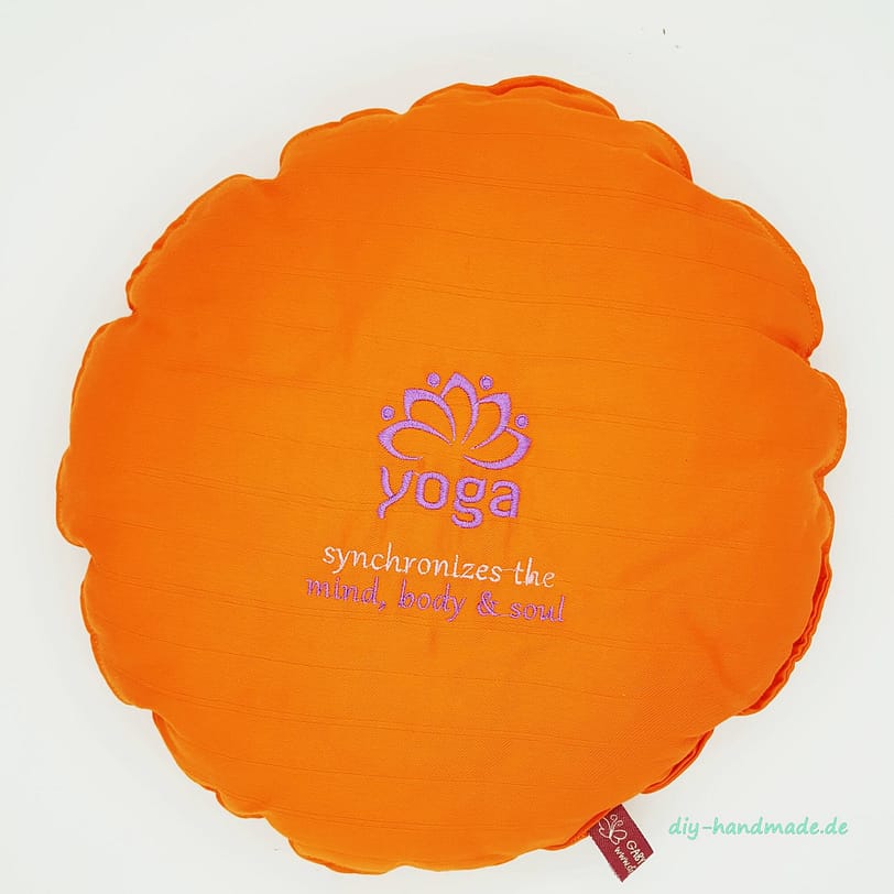 Yogakissen bestickt, Lotusblume Yoga