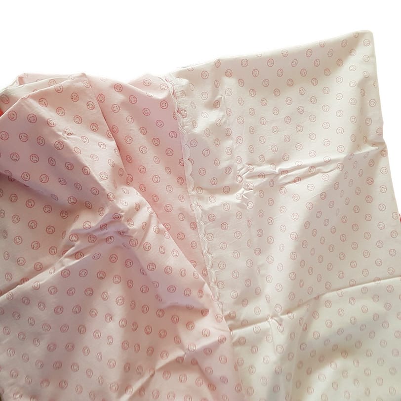 Vintage, 2tlg Bettwäsche Baby rosa