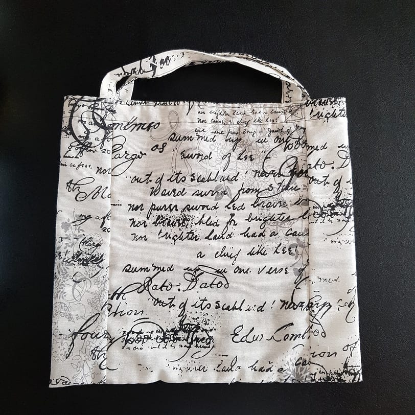 einfache Stofftasche grau schwarz